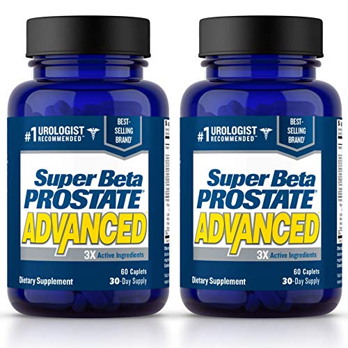 Super Beta Prostate Advanced – Prostate Support Supplement for Men's Health, Promote Sleep, Support Bladder Emptying, Beta Sitosterol (120 Caplets, 2- Pack)