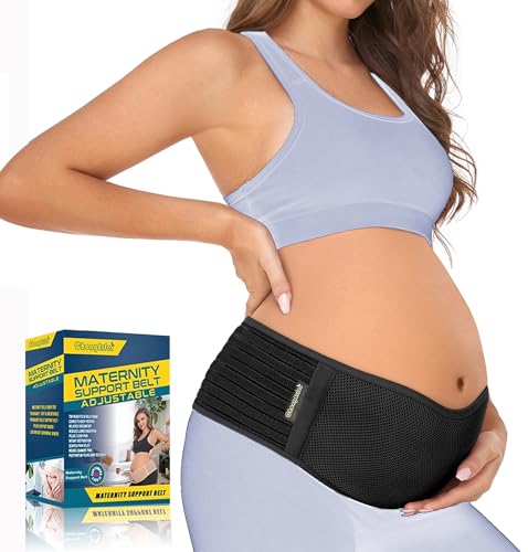 ChongErfei Pregnancy Belly Support Band Maternity Belt Belly Band for Pregnancy Adjustable Maternity Support Belt for Abdomen, Pelvic, Waist, & Back Pain (One Size, Z-Black)