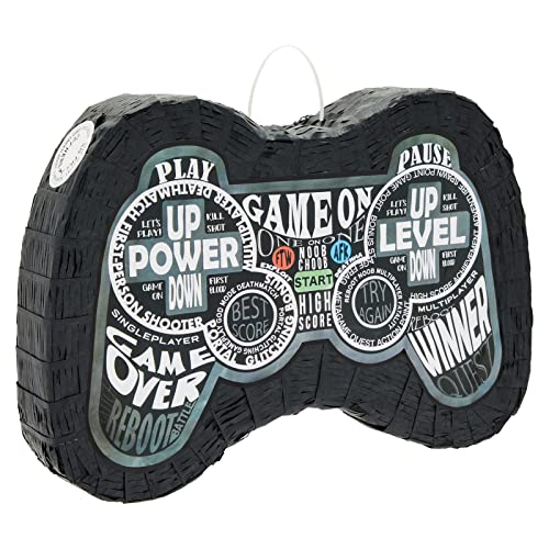 Video Game Pinata for Boys, Gamer Birthday Decorations and Party Supplies, Controller Shaped (Small, 16.5x11x3 in)