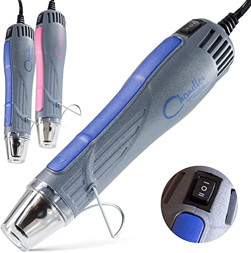 Heat Gun for Crafting, Mini Dual Temp Hot Air Gun Tool for Epoxy Resin, Shrink Wrapping, Vinyl Wrap, Embossing, Electronics, Candle Making, Sublimation, Phone Repair & DIY (Blue)