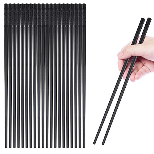 GADIEDIE Chopsticks10 Pairs Reusable Fiberglass Chopsticks Non-Slip Chopsticks Beginners Chopsticks Dishwasher Safe for Chinese style Japanese Food Cooking Chopsticks(9.5'Black cherry blossom)