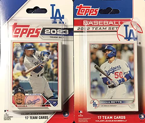Los Angeles Dodgers Topps Factory Sealed Team Set GIFT LOT Including the 2023 and 2022 Limited Edition 17 Card Sets for 34 EXCLUSIVE Dodgers Cards including a James Outman Rookie