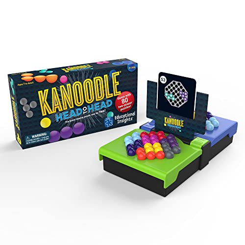 Educational Insights Kanoodle Head-to-Head Puzzle for 2 Players, Brain Teaser Game for Kids, Teens and Adults, Featuring 80 Challenges, Stocking Stuffer, Gift for Ages 7+