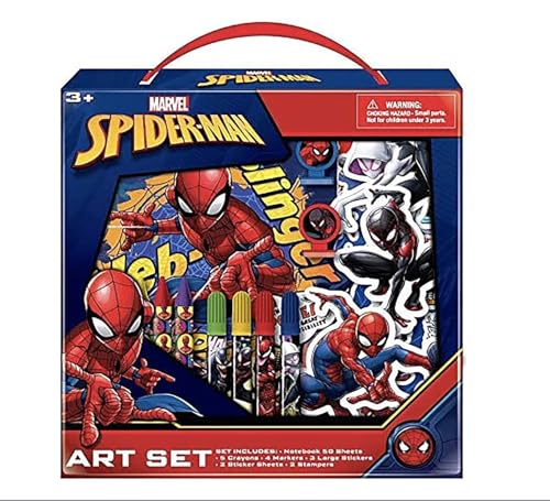Innovative Designs Marvel Avengers Spiderman Kids Coloring Art Set with Stickers and Stampers