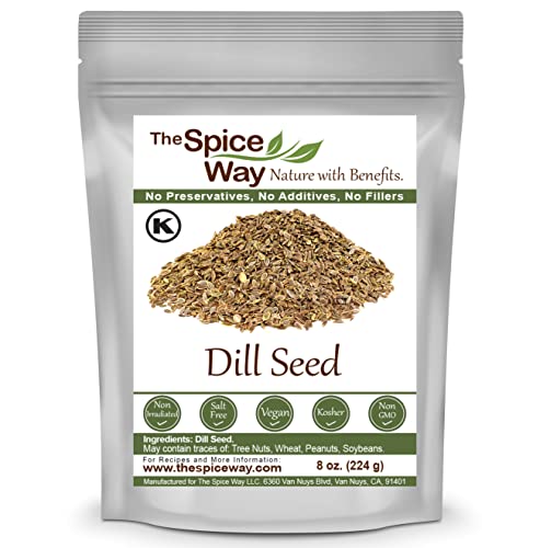 The Spice Way Dill Seed - Dill seeds for pickling, vegetables, pasta, salads and soups. 8 oz Dill Weed Seeds dill seasoning