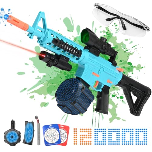 Electric Gel Ball Blaster Gun Automatic Splat Guns, Large M416 Gel Guns for Adults & Kids Orbe Gun, Outdoor Activities Shooting Team Game, Kids Toy for Ages 12+, Blue