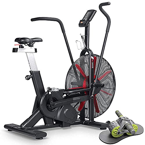 leikefitness Fan Exercise Bike K22607 and Ab Wheel Roller with Intelligent Display 1301 Bundle