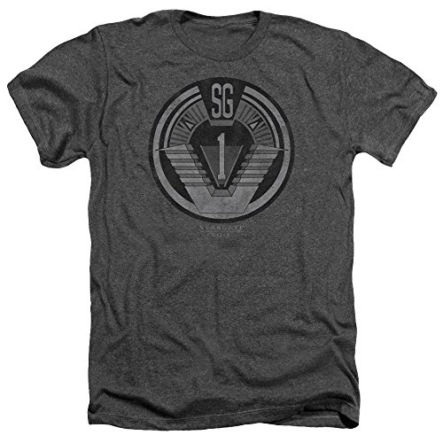 Trevco Men's Stargate Short Sleeve T-Shirt, Team Heather Charcoal, Large