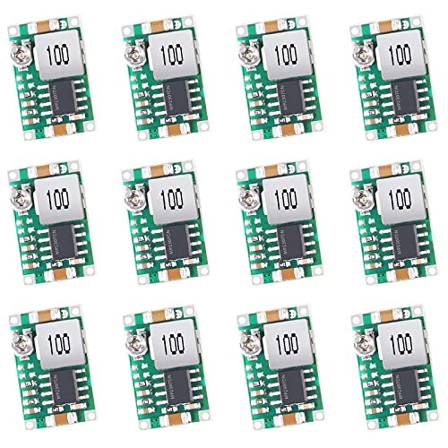 AITIAO 12Pcs Mini 360 Buck Converter Mini 360 3A DC Voltage Step Down Regulator Power Converter 4.75V-23V to 1V-17V Adjustable Power Step-Down Module RC Airplane Power Buck Module