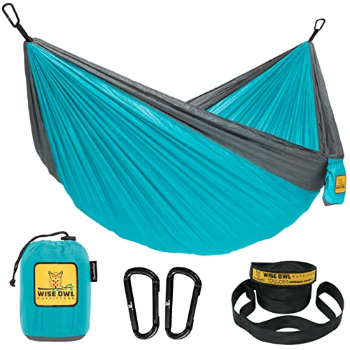 Wise Owl Outfitters Camping Hammock - Camping Essentials & Camping Gifts, Portable Hammock Single or Double Hammock for Outdoor, Indoor w/Hammock Straps