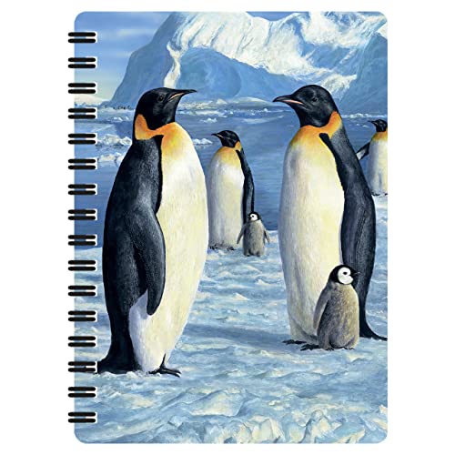 3D LiveLife Jotter - Antartic Majesty from Deluxebase. Lenticular 3D Penguin 6x4 Spiral Notebook with plain recycled paper pages. Artwork licensed from renowned artist Robert Hautman