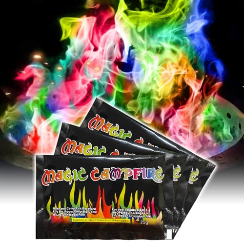 HGD Magic Campfire Fire Color Changing Packets Fire Pit, Fire Color Packets,Magical Color Fire Packets, Bonfire Color Changing Packets, Campfire Color Flame Packets for Kids & Adults(5 Pack)