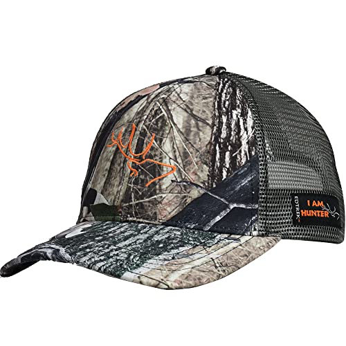 EDTREK Performance Trucker Breathable Mesh Hunting Cap - Timber Camo Hat and Blaze Orange Hunting Hat - in Deep Camo