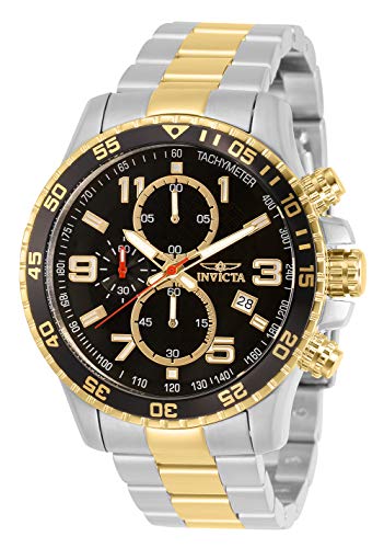 Invicta Men's 14876 Specialty Chronograph Black Textured Dial Two Tone Stainless Steel Watch