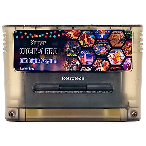 Retrotech 800 In 1 Multi Game Cartridge LED Version For SNES Super Nintendo Game Console