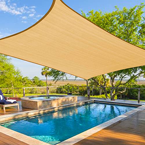Amagenix Sun Shade Sails Canopy, Sand Curved Outdoor Shade Canopy 16'X20' Breathable 95% UV Block Canopy for Outdoor Patio Garden Backyard (We Make Custom Size)
