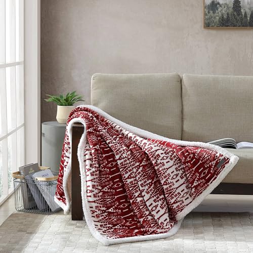 Eddie Bauer - Throw Blanket, Soft Fleece Bedding with Sherpa Reverse, Plush Home Decor (San Juan Red Clay, 50' x 60')