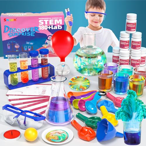 SNAEN Science Kit with 180+ Science Lab Experiments,DIY STEM Educational Learning Scientific Tools for 3 4 5 6 7 8 9 10 11 Years Old Kids Boys Toys Gift