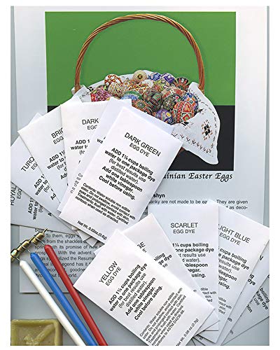 Super Color Kit for Decorating Ukrainian Easter Eggs (Delrin Kistky) - 12 Colors, Easter Gifts, Art and Craft Supplies, Pysanky Decorations, Fun Activities for The Whole Family