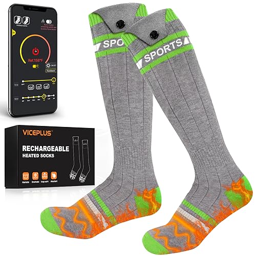 Heated Socks for Women Men 2024 Upgrade Heated Ski Socks 5000mAh*2 Rechargeable Electric Heated Socks APP Control Thermal Socks for Hunting Skating Skiing Bindings Outdoor