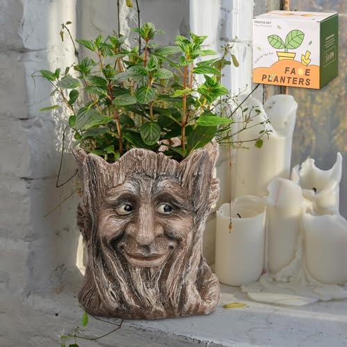 EIIORPO Face Planter Pots Head Planter - Flower Pots Succulent Planters Unique Planters for Outdoor Indoor Plants - Halloween Easter Garden Decorations Creative Gift. (B)