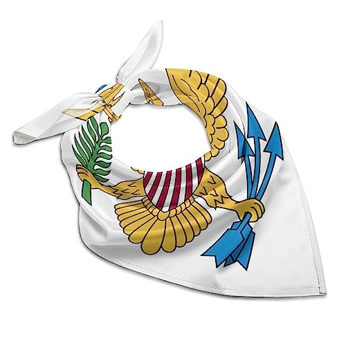JZDACH 1 Pcs Hair Scarf, Soft Square Headbands Neck Kerchief for Flag Of The United States Virgin Islands Whit Bandanas, Hair Scarves Decorations Silk Feeling For Fashion Women Lady