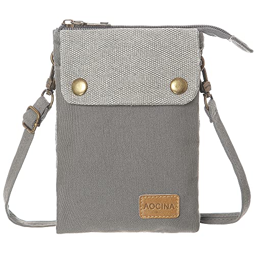 AOCINA Small Crossbody Bags for Women Cell Phone Purse Thread Wallet Crossbody Bag for Women(A-Gray)