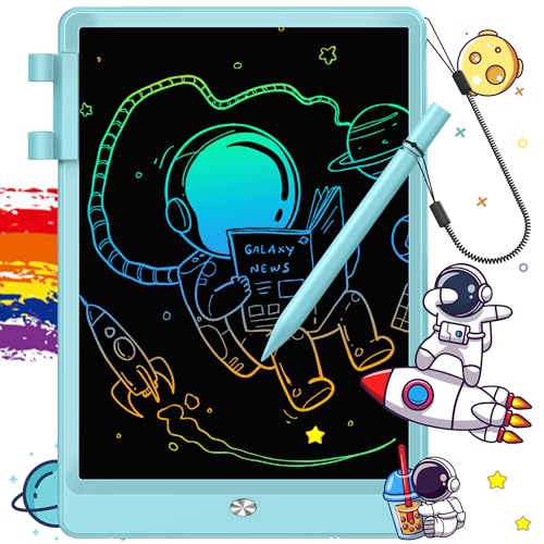 FLUESTON LCD Writing Tablet, Doodle Board Toys Gifts for 3-8 Year Old Girls Boys, 10 Inch Colorful Electronic Board Drawing Pad for Kids, Gifts for Toddler Educational Learning Travel Birthday, Blue