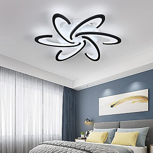 LightInTheBox Modern LED Ceiling Light Flower Flush Mount Ceiling Light Fixture Dimmable with Remote Petal Ceiling Lamp for Living Dining Room Bedroom (6-Heads)