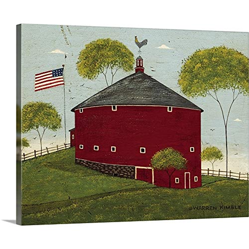 Round Barn Canvas Wall Art Print, Barn Artwork