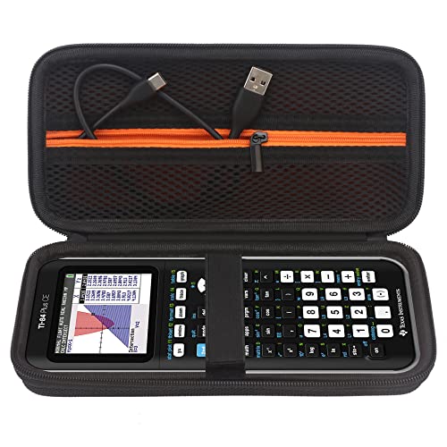 Elonbo Carrying Case for Texas Instruments TI-84 Plus CE/TI-84 Plus/TI-83 Plus CE/Casio fx-9750GII Color Graphing Calculator, Extra Mesh Pocket Fits Charging Cable, Charger, Manual, Black