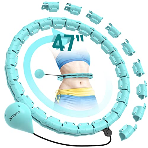 JKSHMYT Weighted Hula Circle Hoops for Adults Weight Loss, Infinity Fitness Hoop Plus Size 47 Inch, 24 Detachable Links, Exercise Hoop Suitable for Women and Beginners