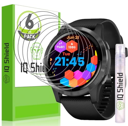 IQShield Screen Protector Compatible with Garmin Vivoactive 4 (45mm)(6-Pack) LiquidSkin Anti-Bubble Clear TPU Film