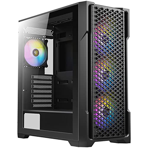 ANTEC AX Series AX90 Mid-Tower ATX Gaming Case, High-Airflow Mesh Front Panel, 4 x 120mm ARGB Fans Included, Tempered Glass Side Panels, 360mm Radiator Support