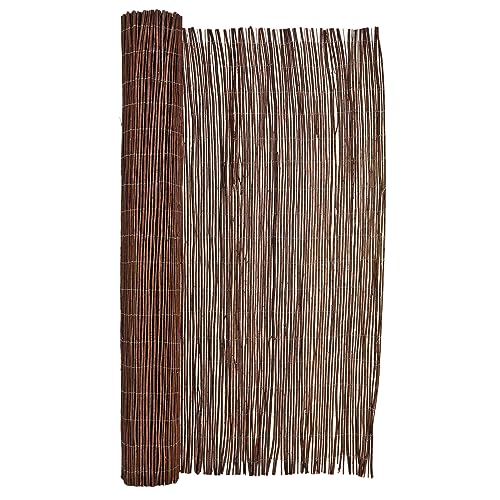 Backyard X-Scapes Natural Willow Decorative Fencing Rolled Fence Panel 6 ft in H x 8 ft L