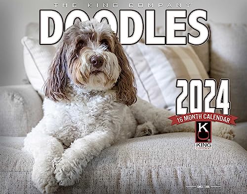 2024 Doodles Wall Calendar 16-Month X-Large Size 14x22, Best Goldendoodle, Labradoodle Calendar by The KING Company-Monster Calendars