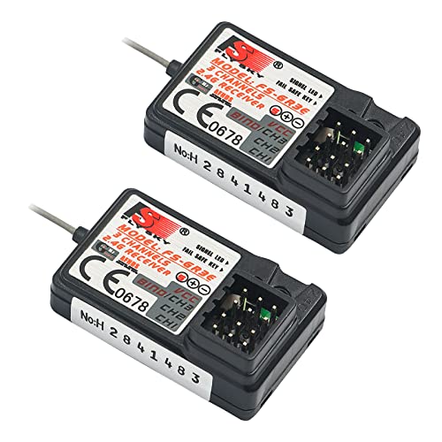 WOAEIUOS Flysky FS-GR3E Receiver AFHDS Long Range 3CH 2.4GHz Surface Receiver for FS-GT2 FS-GT2B FS-GT3B FS-GT3C FS-IT4S Transmitter RC Car Boat (2 Pcs)