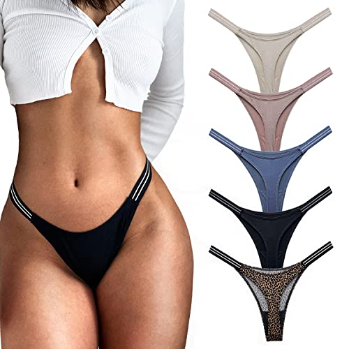 Aogda Thongs for Womens Underwear Woman Panties G-String Thong Pack（Medium）