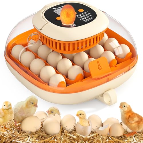 Chickcozy 25 Egg Incubator for Hatching Chicks, Automatic Egg Turner with Thermometer Seat and Humidity Control, Egg Candler, 360° View With Clear Window, Incubators for Chicken Eggs