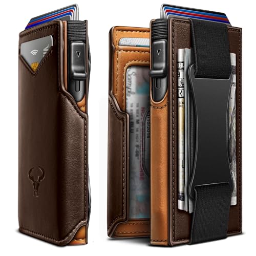 BULLIANT Men Wallet, Slim Front Pocket Wallet Money Clip Credit Card Holder 3.8'x2.7',Pop-up Access