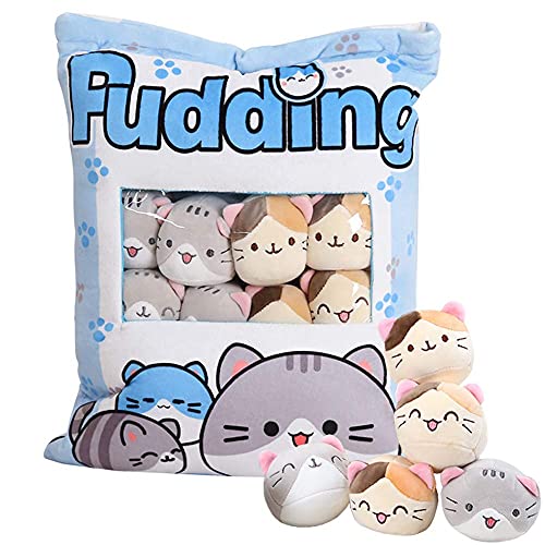 JILPAK Plush Throw Pillow, Removable Fluffy, Soft Animals Doll Toy Pillow, Gifts Plush Cotton Stuffed Animals Pillow for Girls Kids, Sofa Chair Decorative Pillow, 8 Cute Cat