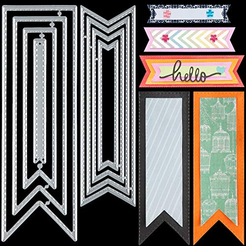 Bookmark Metal Cutting Dies DIY Craft Carbon Steel Embossing Template Metal Cutting Dies Metal Stencils Scrapbooking Tool and Thin Banner Cutting Die for Card Making Scrapbooking DIY