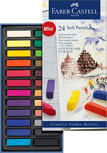 FABER-CASTELL Creative Studio Soft Pastel Mini Sticks (1.25”) - 24 Vivid Colors, Assorted