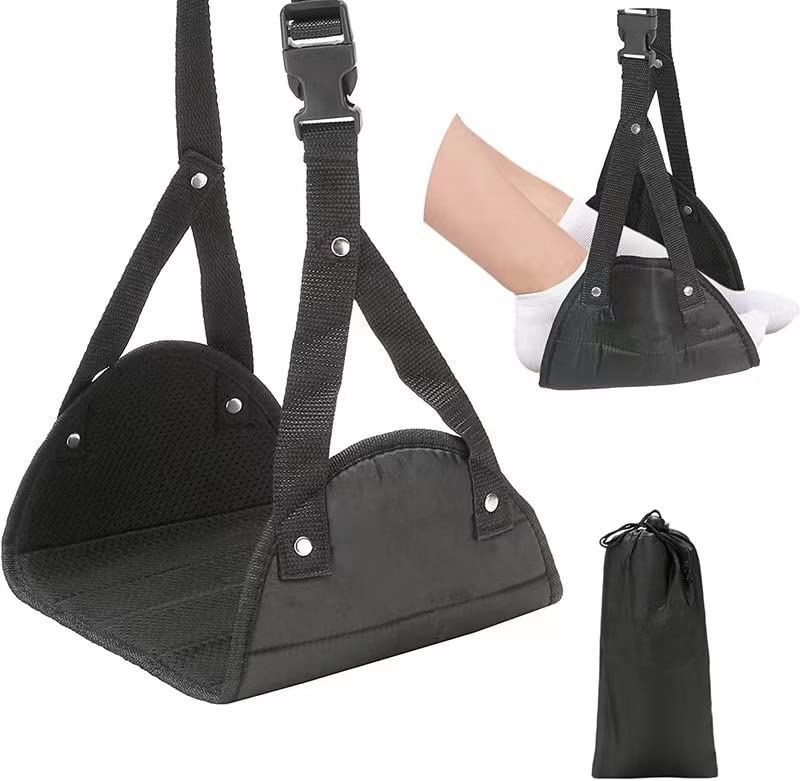 Portable Footrest Ergonomic Adjustable Flight Footrest for Relaxing Your Feet and Legs .Travel Suitable for Airplane, Bus, Train, Office. Help Prevent Swelling and Soreness