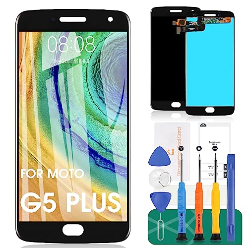 for Moto G5 Plus Screen Replacement - SRJTEK LCD Screen for Motorola Moto G5 Plus XT1686 XT1681 XT1683 XT1684 XT1685 XT1687 Touch Digitizer Display Panel Glass Lens Assembly Repair Parts Kit