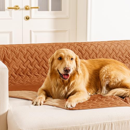 gogobunny 100% Double Sided Waterproof Dog Blanket Soft Pet Bed Cover Reversible Protect Furniture Couch Sofa Car for Puppy Cat Kids (Dark Pumpkin/Light Pumpkin, 30x70 Inch (Pack of 1))