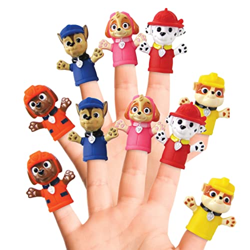 Nickelodeon PAW Patrol Dream Team 10 Piece Finger Puppet Set - Party Favors, Educational, Bath Toys, Floating Pool Toys, Beach Toys, Finger Toys, Playtime