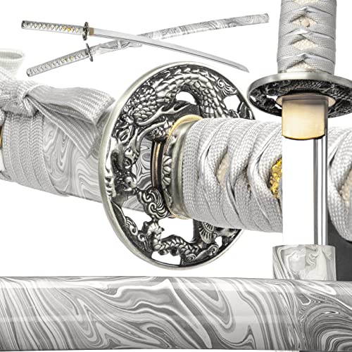 Real Samurai Sword Hand Forged with T10 Steel Clay Tempered, Full Tang Katana Sword Sharp, 41-Inch