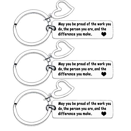 Nzztont Coworker Leaving Gifts for Colleague Friends Boss Goodbye Farewell Gifts Going Away Thank You Keychains (Style - Be proud of the work you do(3PCs))