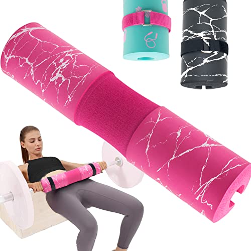 Pink Squat Pad Pink Barbell Pad Pink Hip Thrust Pad Pink Foam Sponge Cushion Rack Bench Squat Women Weight Lifting Fitness Set Shoulder Neck Back Thick Protector Gym Standard Olympic Workout Iron Inch Machine Support Small